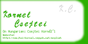 kornel csejtei business card